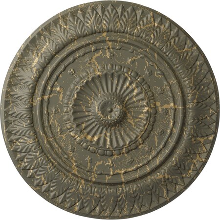 Ekena Millwork Christopher Ceiling Medallion, Hand-Painted Witch Hazel Crackle, 26 5/8"OD x 2 1/4"P CM26CSWHC